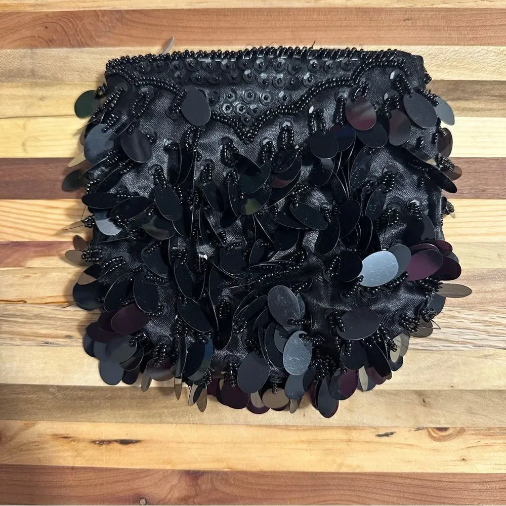 Black sequin small handbag
